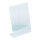 L-stand plexiglass     Size: A5, 21x15x7.5cm    Color: clear