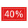 Sticker "40%" foil - Material:  - Color: red transparent/white - Size: 40x22cm