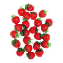 Erdbeeren Kunststoff, 24 Stck./Box Größe:Ø 4 cm Farbe: rot