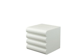 Hand towel stacking aid styrofoam, flame-resistant, 4 ribs     Size: 25x23x25 cm (H/W/D)    Color: white