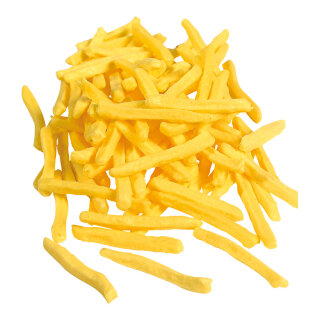 Pommes frites Kunststoff, 100 Stk./Beutel     Groesse: 6 cm lang    Farbe: gelb     #