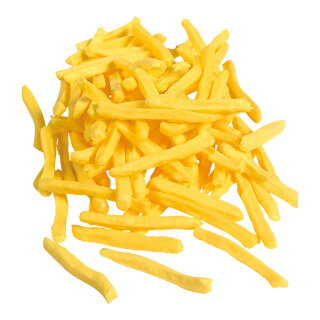Pommes frites Kunststoff, 100 Stk./Beutel     Groesse: 6 cm lang    Farbe: gelb