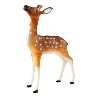 Deer standing  - Material: synthetic resin - Color: brown/white - Size: 62x40x12cm
