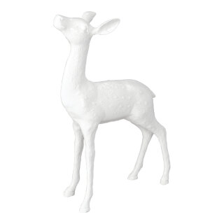 Deer standing  - Material: synthetic resin - Color: shiny white - Size: 62x40x12cm