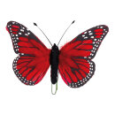 Schmetterling Federn, Größe: 13x20 cm Farbe: rot   #