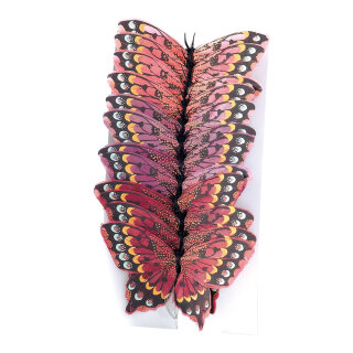 Butterfly feathers, 12 pcs.     Size: 12x7 cm    Color: rose