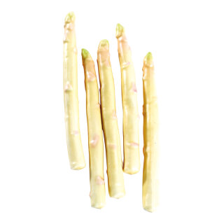Spargel Schaumstoff, 5 Stk./Btl.     Groesse: 22 cm lang    Farbe: weiß/beige