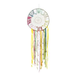 Dreamcatcher feathers/pearls - Material:  - Color: yellow/multicoloured - Size: Ø 35 cm