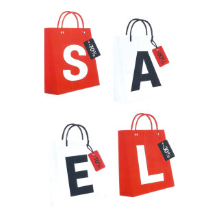 Bag hanger "Sale" 4-fold cardboard - Material:  - Color: red/white - Size: 40x29cm (HxB)