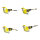 Birds foam/feathers, 4 pcs./set     Size: 9,5x3,5 x4,5 cm    Color: yellow