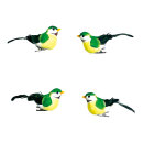 Birds foam/feathers - Material: 4 pcs./set - Color: green...