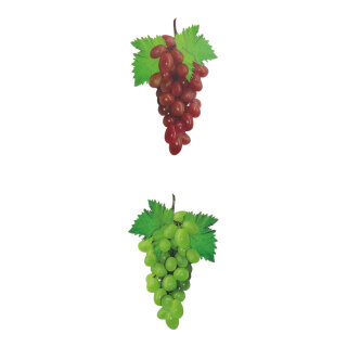 Grape hanger made of paper 2 grape bundles each 22x15 cm - Material: printed on both sides - Color: green/red - Size: 50cm lang