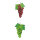 Weintraubenhänger aus Papier, 2 Traubenbündel je 22x15 cm, Größe: 50 cm lang, Farbe: grün/rot   #