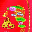 Lantern with carps and chinese font, artificial silk...