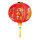 Lantern with carps and chinese font, artificial silk     Size: Ø 60cm    Color: red/gold