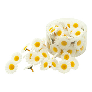 Marguerite flowers 100pcs./blister - Material: artificial silk - Color: white/yellow - Size:  X Ø35cm
