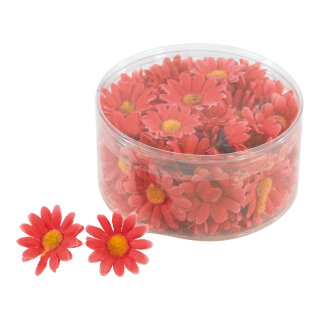 Marguerite flowers 100pcs./blister - Material: artificial silk - Color: fuchsia/yellow - Size:  X 35cm