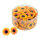 Sunflower heads 100pcs./blister - Material: artificial silk - Color: yellow/black - Size: Ø 3cm