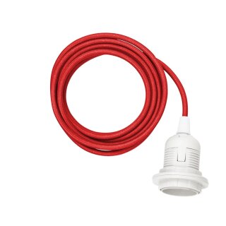 Cult Living 2,5m Kabel E27 Birnenhalter mit Kabel, Farbe: Rot