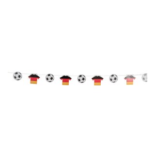 Football/Tricot chain 7 footballs 13cm 6 tricots - Material: made of cardboard - Color: multicoloured - Size: 300cm