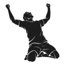 Display "Cheering Football Player" printed one...