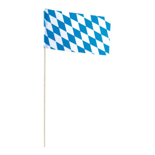 Paper flag Bavarian rhombs - Material: 10 pcs./bag - Color: white/blue - Size: 23x12cm