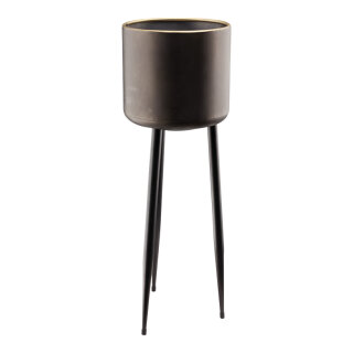Metal pot three-legged standing - Material:  - Color: black/bronze - Size: 73cm X  Ø 25cm Tiefe 23cm