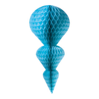 Ornament drop-shaped made of paper with nylon hanger - Material: flame retardant according to M1 - Color: turquoise - Size: 65x30cm
