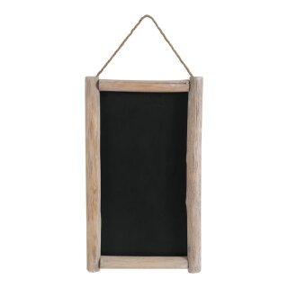 Advertising board double-sided with wooden frame - Material:  - Color: black/natural-coloured - Size: 60x37cm