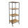 Wooden shelf on rolls with 4 shelves - Material:  - Color: natural-coloured - Size: 36x46x117cm