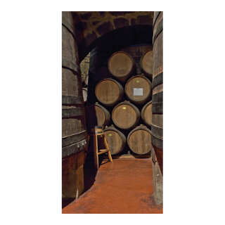 Banner "Wine Cellar" fabric - Material:  - Color: brown - Size: 180x90cm