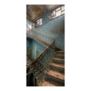 Banner "Old staircase" paper - Material:  - Color: blue/brown - Size: 180x90cm