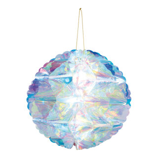 Wabenball faltbar, mit Hänger, holografisch     Groesse: Ø 20cm    Farbe: transparent