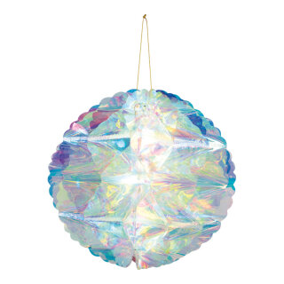 Honeycomb ball foldable with hanger - Material: holographic - Color: transparent - Size: Ø 30cm