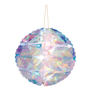 Honeycomb ball foldable with hanger - Material: holographic - Color: transparent - Size: Ø 40cm