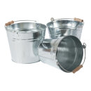 Zinc buckets with handles set of 3 pieces nested -...