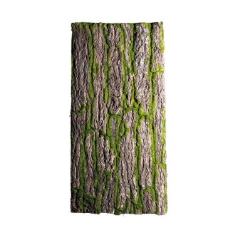 Baumrindenplatte bemoost, mit echter Baumrinde     Groesse: 100x50cm    Farbe: natur