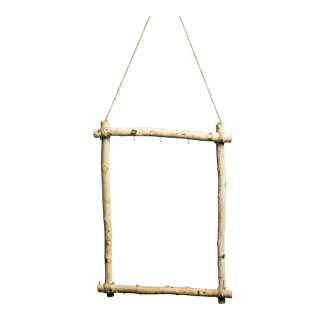 Display "Wooden Frame" with hanger and 3 hooks - Material:  - Color: natural-coloured - Size: 60x45cm