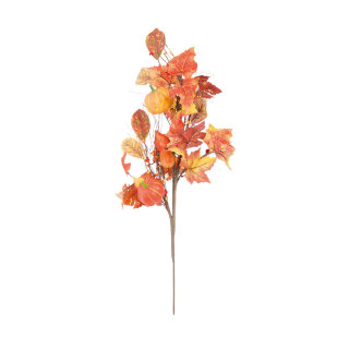 Zweig, herbstlich, mit Kürbissen und Beeren, Größe: 75cm Farbe: grün/gelb