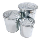 Zinc buckets set of 3 pieces, nested, with handles and...