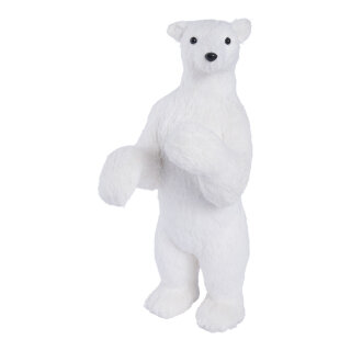 Eisbär, stehend Styropor & Holzfaser     Groesse: 57cm    Farbe: weiß