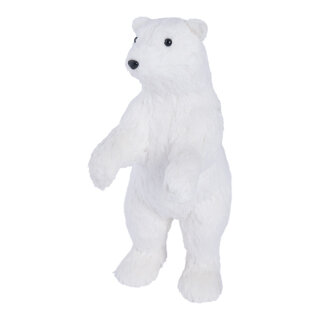 Eisbär, stehend Styropor & Holzfaser     Groesse: 40cm    Farbe: weiß