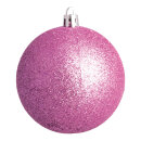 Christmas ball pink glitter 6 pcs./blister - Material:  -...