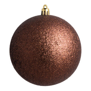 Weihnachtskugel, braun glitter      Groesse: Ø 8cm, 6 Stk./Blister