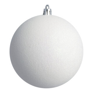 Weihnachtskugel, weiß glitter      Groesse:Ø 10cm   Info: SCHWER ENTFLAMMBAR