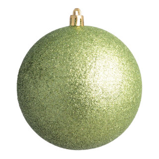 Weihnachtskugel, hellgrün glitter      Groesse:Ø 10cm   Info: SCHWER ENTFLAMMBAR