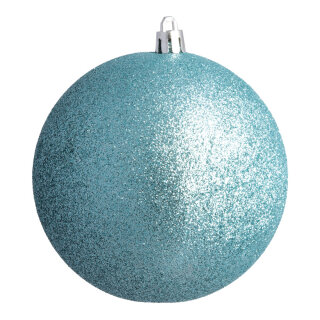 Weihnachtskugel, aqua glitter  Abmessung: Ø 14cm   Info: SCHWER ENTFLAMMBAR