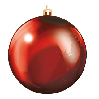 Christmas ball red 6 pcs./blister made of plastic - Material: flame retardent according to B1 - Color: red - Size: Ø 8cm