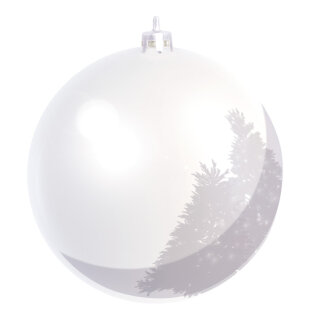 Christmas ball white made of plastic - Material: flame retardent according to B1 - Color: white - Size: Ø 14cm