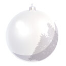 Weihnachtskugel-Kunststoff  Größe:Ø 14cm,  Farbe: weiß